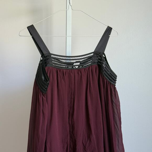Guess by Marciano sz XS Burgundy‎ Y2k fairy cottage 100% Silk Top - Picture 7 of 9